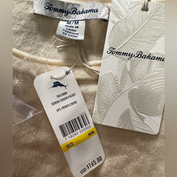 NWT Tommy Bahama‎ Serena Sequin Pocket- Wool & Cashmere Sweater- Medium - Picture 7 of 11